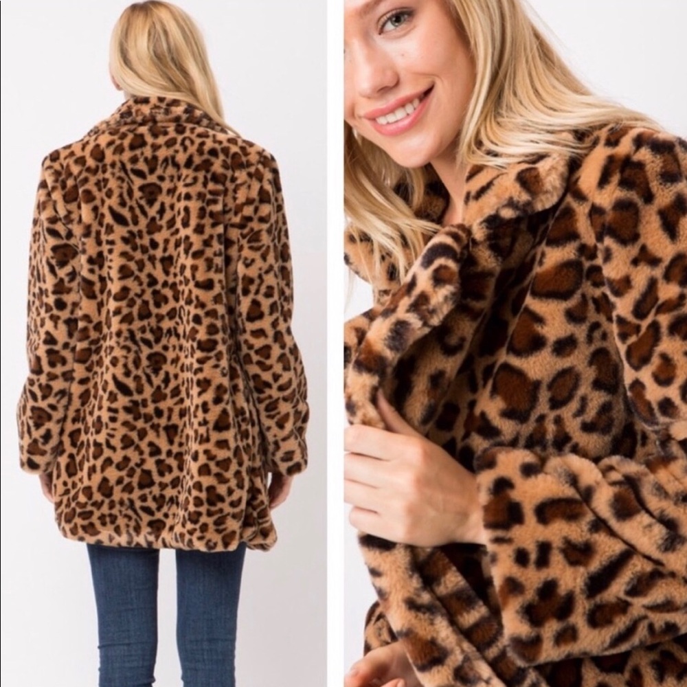 🔥Clearance🔥Leopard Faux Fur Coat Medium - Picture 4 of 6